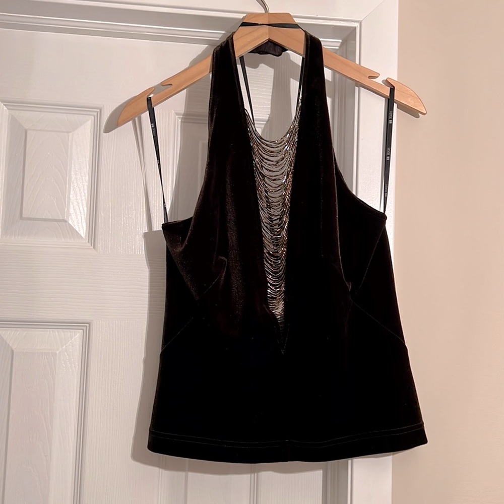 Velvet Cache Halter Top